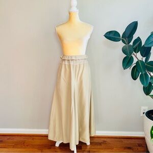 Ronaldus Shamask paper bag waist silk midi skirt